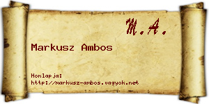 Markusz Ambos névjegykártya